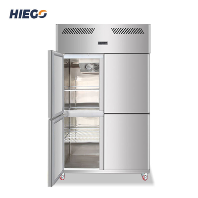 el congelador de acero inoxidable 1000L para las puertas de la carne 4 aviva el refrigerador vertical de enfriamiento de la cocina