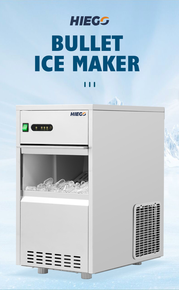 Máquina de cubitos de hielo en forma de bala de acero inoxidable R134a para hacer hielo en pellets al aire libre de 50 kg 0