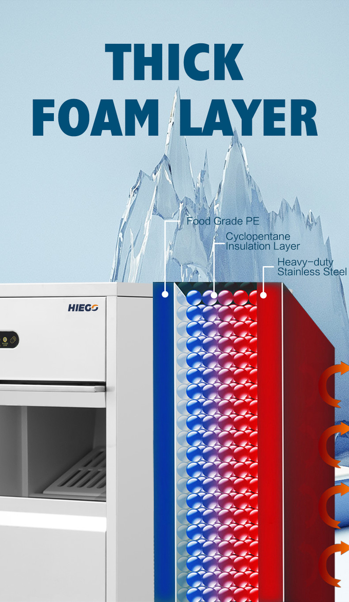 Refrigeración por aire al aire libre de la máquina de hielo de la pepita para el fabricante de hielo de la forma de la bala de la barra 240w 3