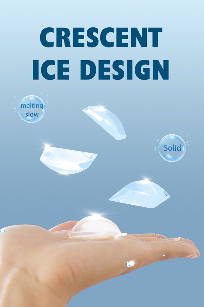 Refrigeración por aire clara del fabricante del cubo de hielo de la máquina de hielo de la media luna 45kg 100kg 3
