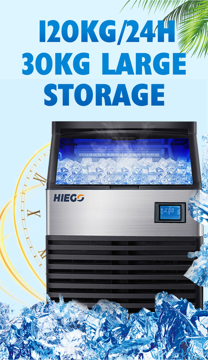 Máquina de hielo de pellets en ángulo debajo del mostrador 90 kg Máquina de hielo artesanal automática Refrigeración por aire 1