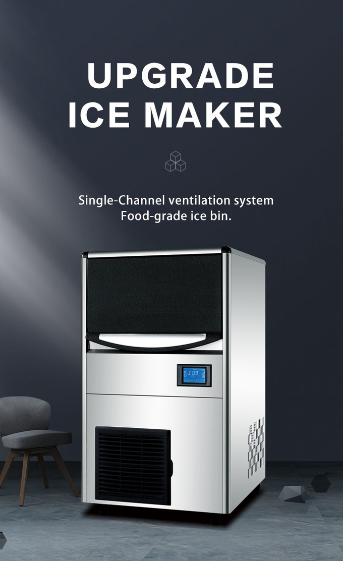 fabricante de hielo comercial de la pelotilla de la máquina de hielo 25kg de la máquina de hielo automática 80KG para la cafetería 0