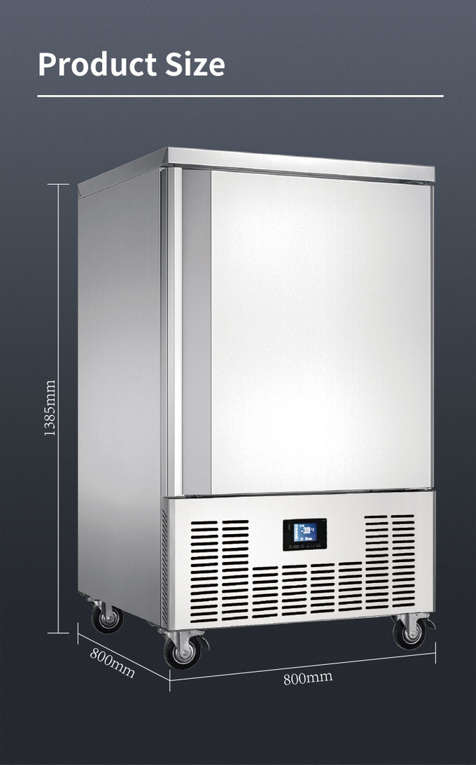 Refrigeración por aire del refrigerador del congelador de ráfaga de 10 bandejas pequeña para la congelación rápida de la máquina de refrigeración 9