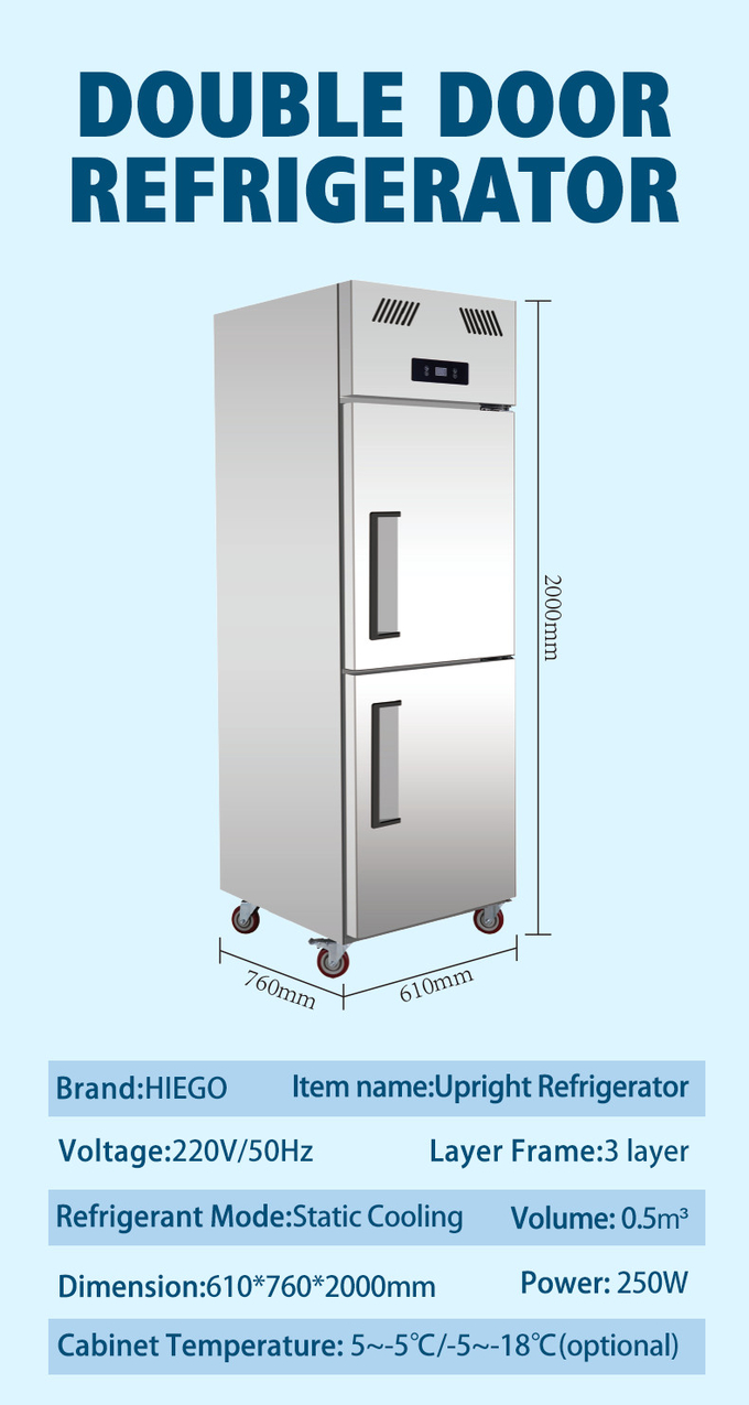 Puertas verticales comerciales de enfriamiento directas 1000L del refrigerador 4 8