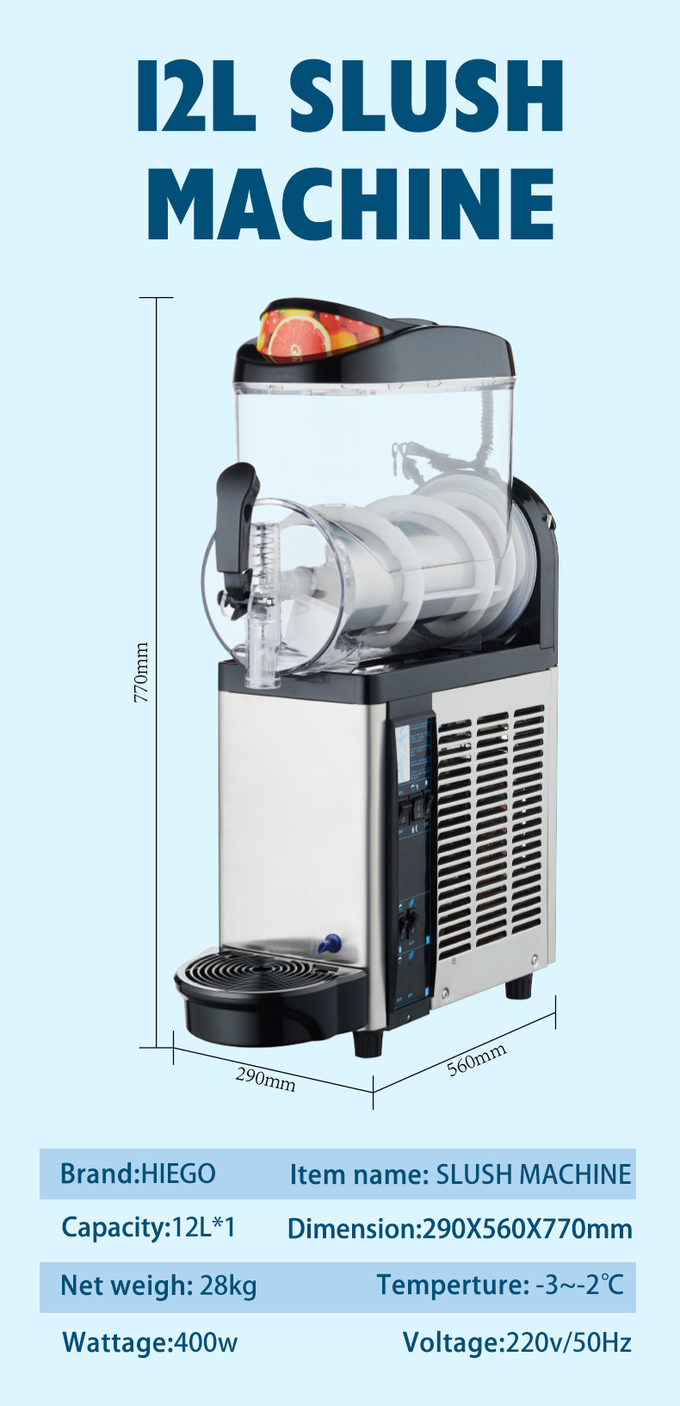 Máquina de aguanieve comercial de un solo tazón 12L 36l Fabricante de aguanieve congelada 7