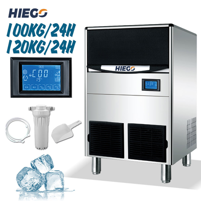 refrigeración por aire comercial de la máquina del cubo de hielo del fabricante de hielo del barril 100KG R404a