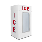 Descongelación automática de pared fría Exhibidor de hielo para exteriores Gabinete de helados de vidrio Acero inoxidable