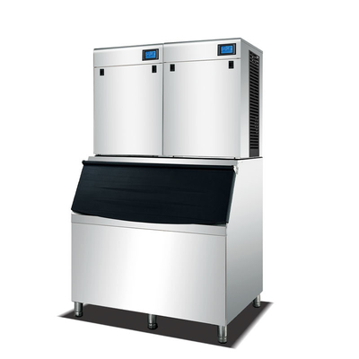 Máquina de hielo comercial para pepitas de 1000 kg, máquina de hielo transparente automática de refrigeración por aire de 22 mm