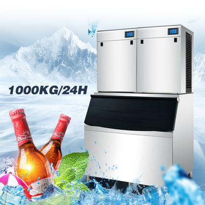 Máquina de hielo comercial del cubo SUS304 1000Kg con el panel LCD