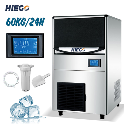 Máquina para hacer hielo comercial de 60kg/24h, Mini máquina para hacer hielo para cafetería casera