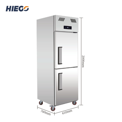 Refrigerador vertical vertical comercial de la exhibición del congelador R134a de la puerta doble
