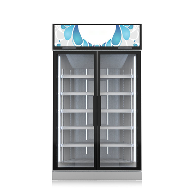 Refrigerador frío vertical de la exhibición de la bebida del escaparate de la bebida de dos puertas para el supermercado