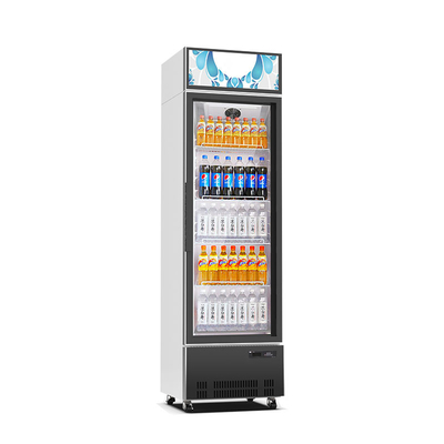 Uno tapa en refrigerador comercial de la puerta del refrigerador vertical de cristal de la exhibición
