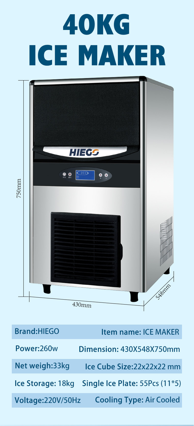 almacenamiento automático R290 de la máquina 18kg del fabricante del cubo de hielo del comercial 40kg 2