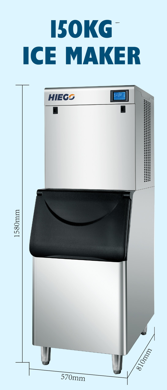 fabricante comercial del cubo de hielo de la refrigeración por aire del almacenamiento de la máquina de hielo 110kg de la máquina de hielo automática 150kg 7