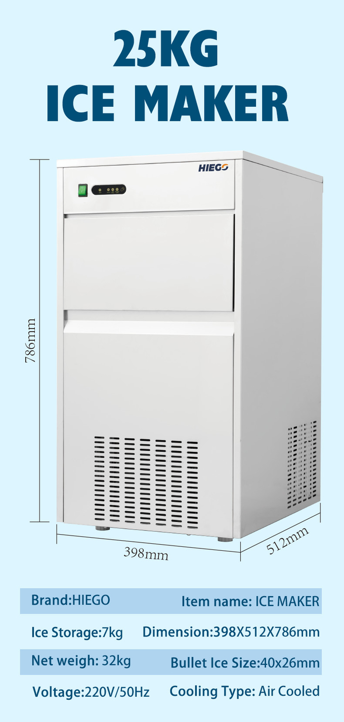 Refrigeración por aire al aire libre de la máquina de hielo de la pepita para el fabricante de hielo de la forma de la bala de la barra 240w 6
