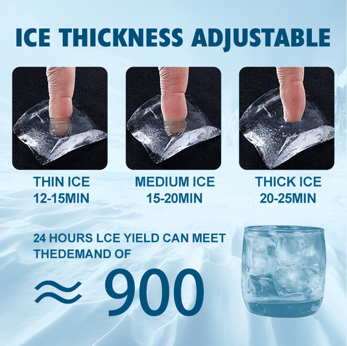 máquina de hielo clara R404 45kg de la máquina de hielo de la media luna 100KG/24Hr para el anuncio publicitario 2