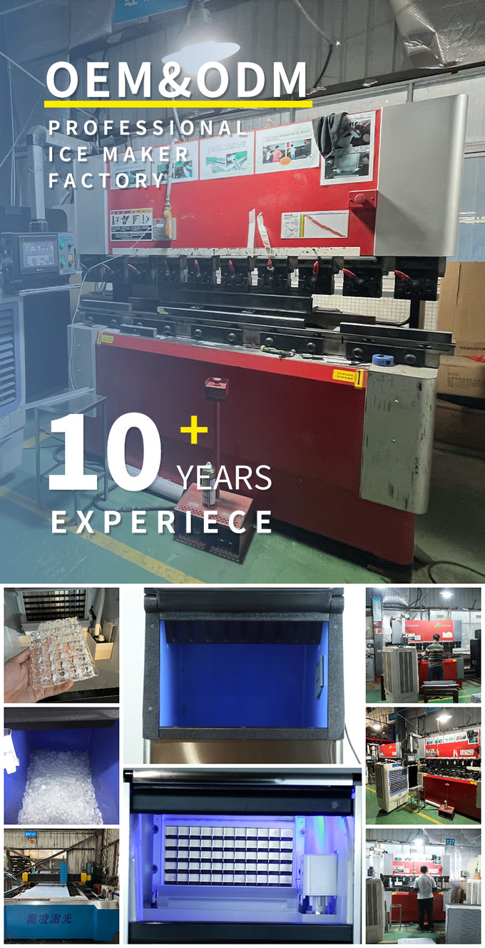 máquina de hielo industrial portátil 80kg de la refrigeración por aire del fabricante de hielo de la media luna 80kg/24hr 12