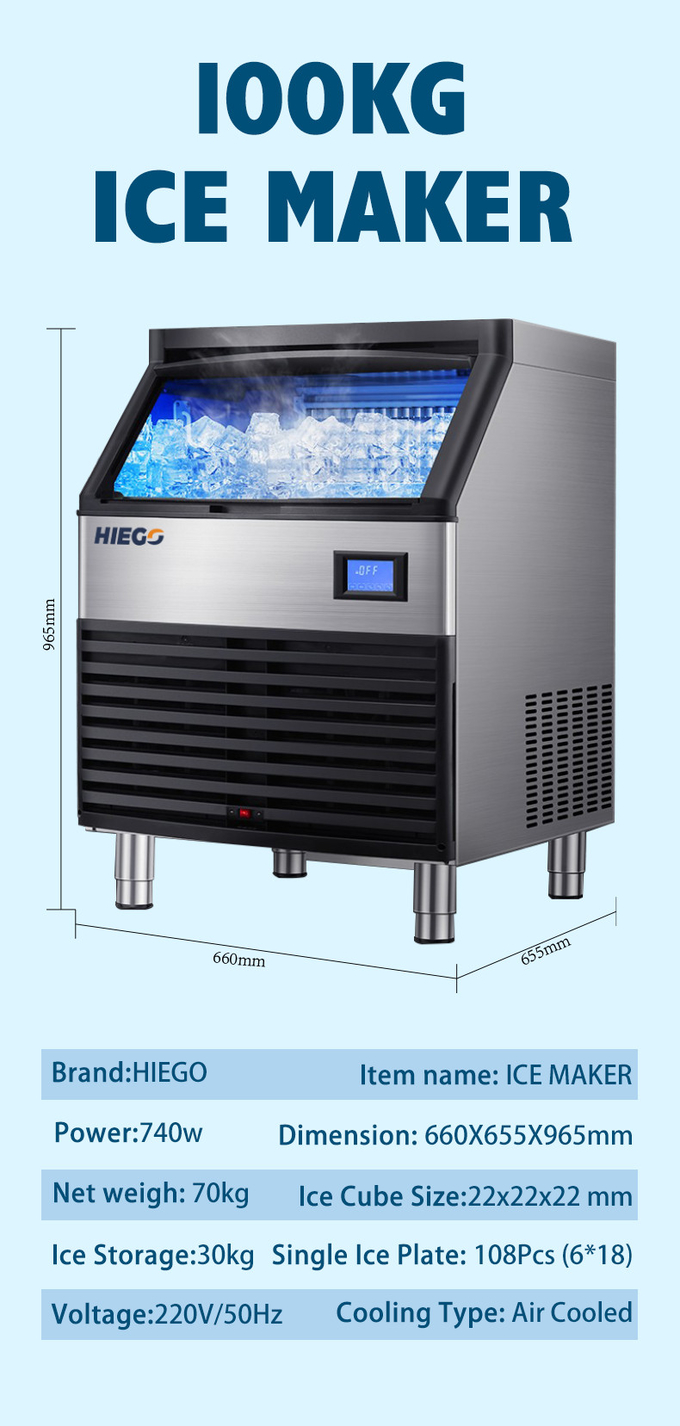Máquina de hielo de pellets en ángulo debajo del mostrador 90 kg Máquina de hielo artesanal automática Refrigeración por aire 8