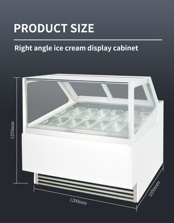 Vitrina de cono de helado R404 Estuche de inmersión de helado de pastelería al horno independiente 1