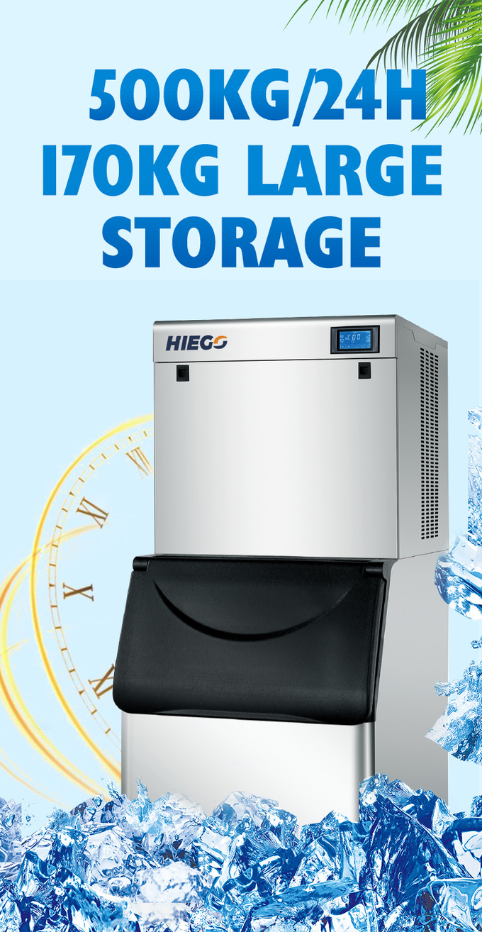 Máquina de hielo automática de refrigeración por aire, fabricante comercial de bolas de hielo de acero inoxidable de 500Kg 4