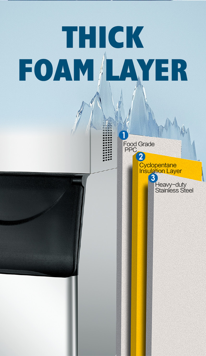 Máquina de hielo automática de refrigeración por aire, fabricante comercial de bolas de hielo de acero inoxidable de 500Kg 2
