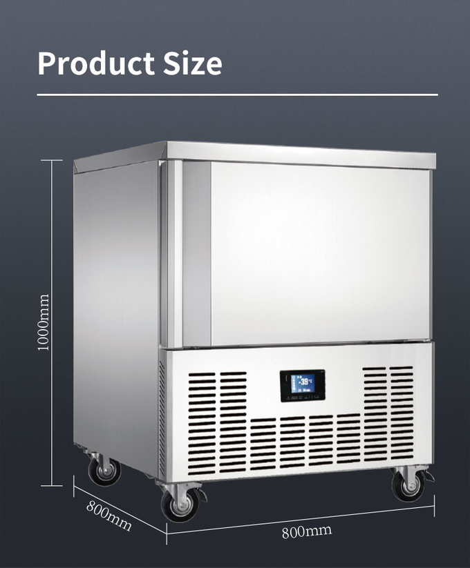 Refrigeración por aire del refrigerador del congelador de ráfaga de 10 bandejas pequeña para la congelación rápida de la máquina de refrigeración 7