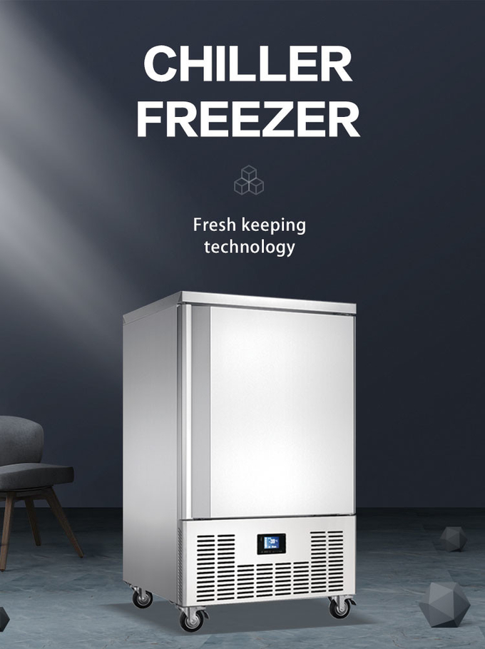 Refrigerador y congelador comerciales verticales rápidos Refrigerador de aire comprimido de la cocina del congelador 0
