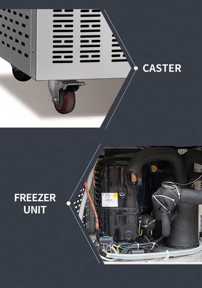 comercial 5 del refrigerador del congelador de la ráfaga 100-200l 10 congelación rápida pequeña de 15 bandejas 14