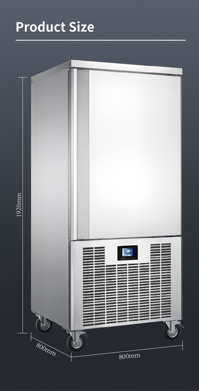 Refrigeración por aire del refrigerador del congelador de ráfaga de 10 bandejas pequeña para la congelación rápida de la máquina de refrigeración 11
