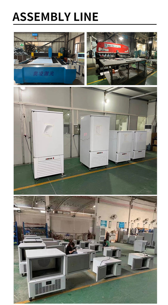 Refrigerador y congelador comerciales verticales rápidos Refrigerador de aire comprimido de la cocina del congelador 17