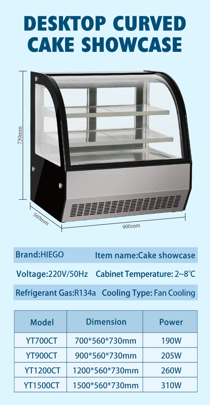 50-60hz Cake Display Showcase Refrigerador Stand Mostrador Cake Display Case 7