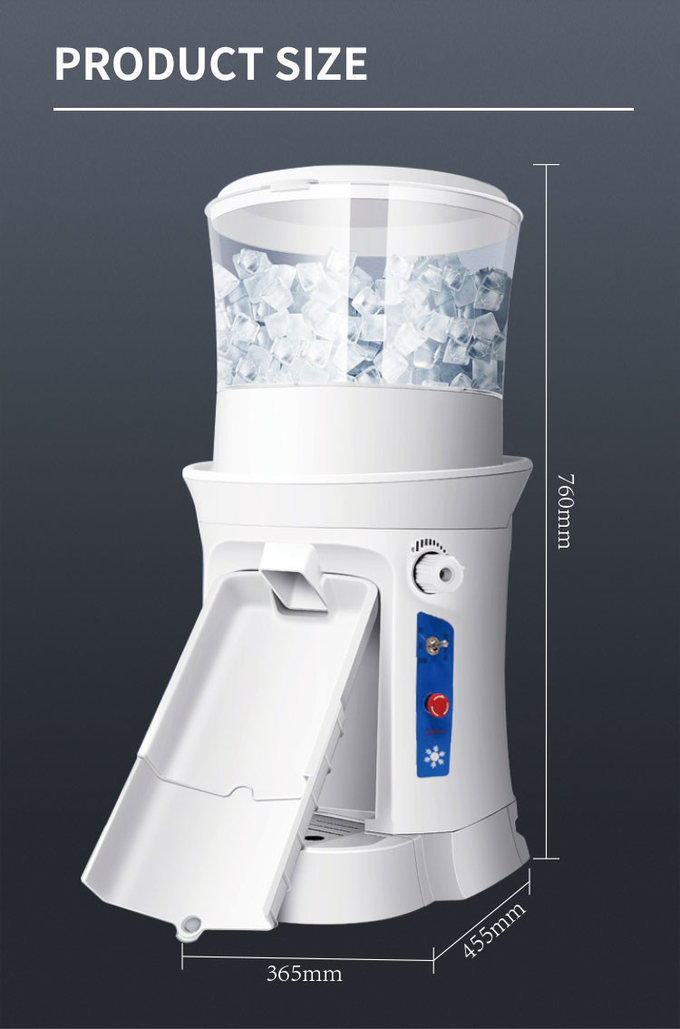 máquina de afeitar eléctrica de la tolva de la máquina 400W de la máquina de afeitar del hielo del cubo de hielo 320RPM 680kgs por hora 0