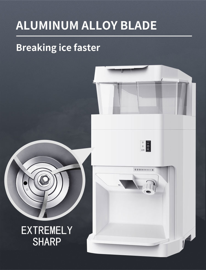 Máquina de afeitar de hielo de 6L, fabricante de conos de nieve, máquina de hielo afeitada eléctrica blanca de 320rpm 7