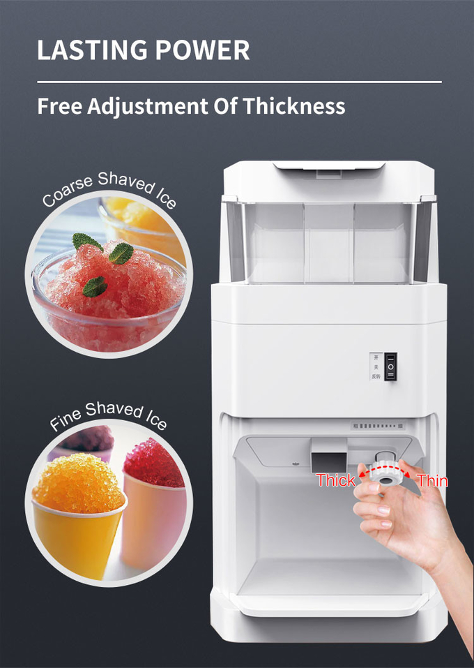 máquina de afeitar de hielo de cono de nieve ajustable 6l máquina de hielo afeitado comercial de escritorio 0