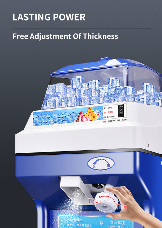 Máquina de afeitar de hielo triturada de aluminio comercial de la máquina de Snowcone de 5l 320rpm 3