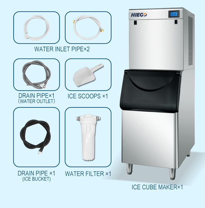 Máquina comercial de bloques de hielo para fiestas de Crescent Cube Ice Maker 150kg 11