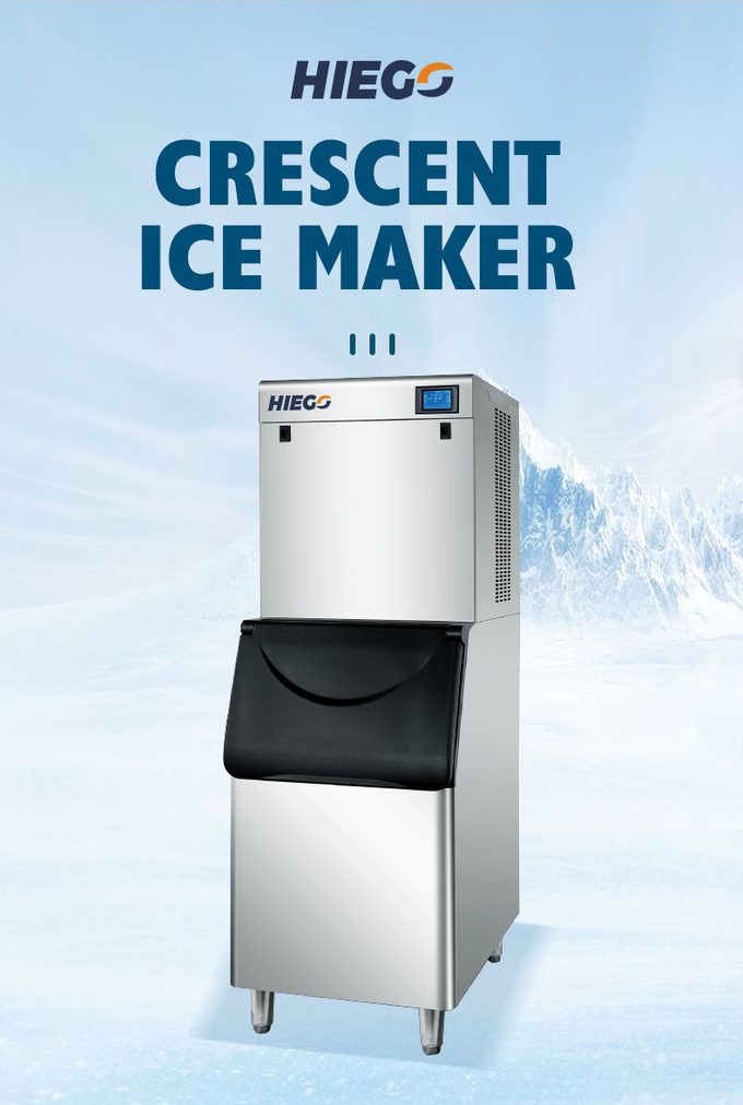 Refrigeración por aire del fabricante de hielo del café de la barra de consumición de la máquina de hielo de la media luna 200kg 1