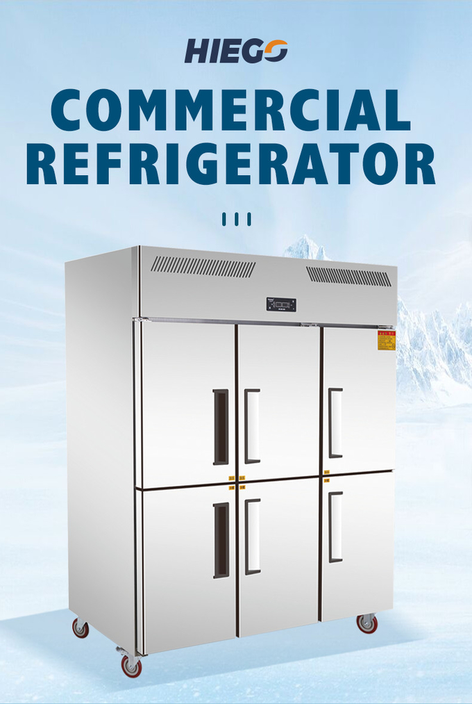 equipo de refrigeración comercial del congelador vertical de las puertas dobles de 210W 500L 2