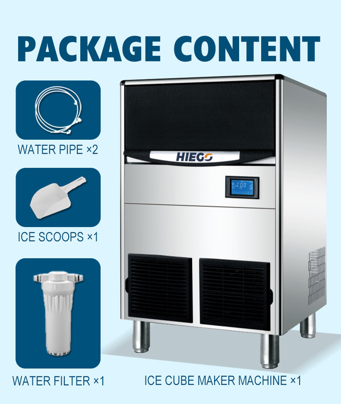 refrigeración por aire comercial de la máquina del cubo de hielo del fabricante de hielo del barril 100KG R404a 8