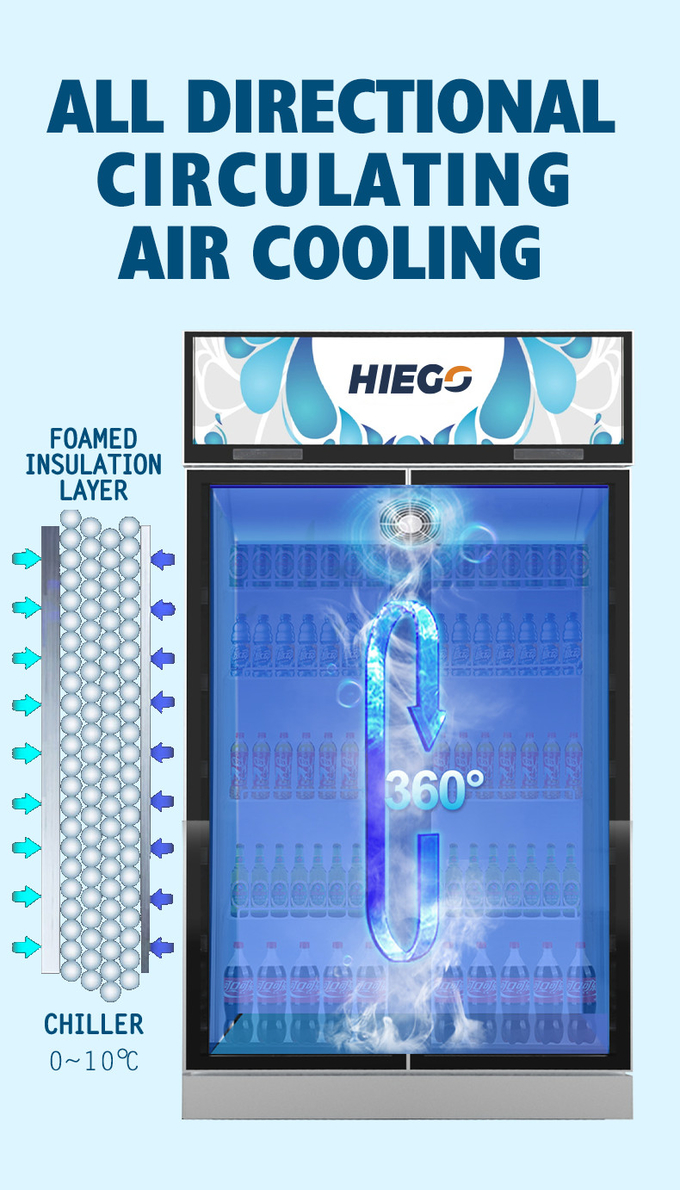 3 sistema vertical del control de la temperatura del refrigerador 550W Digitaces de la exhibición de las puertas de cristal 5