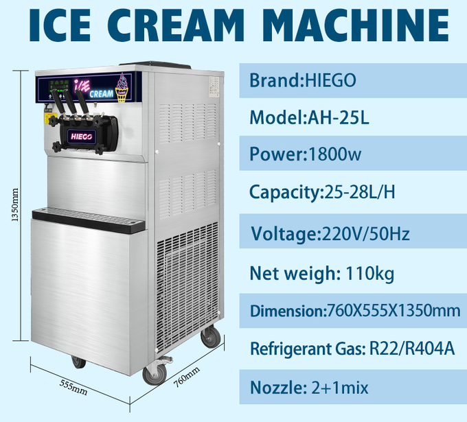 Máquina comercial del helado de Gelato del hotel comercial móvil 36l del fabricante 6